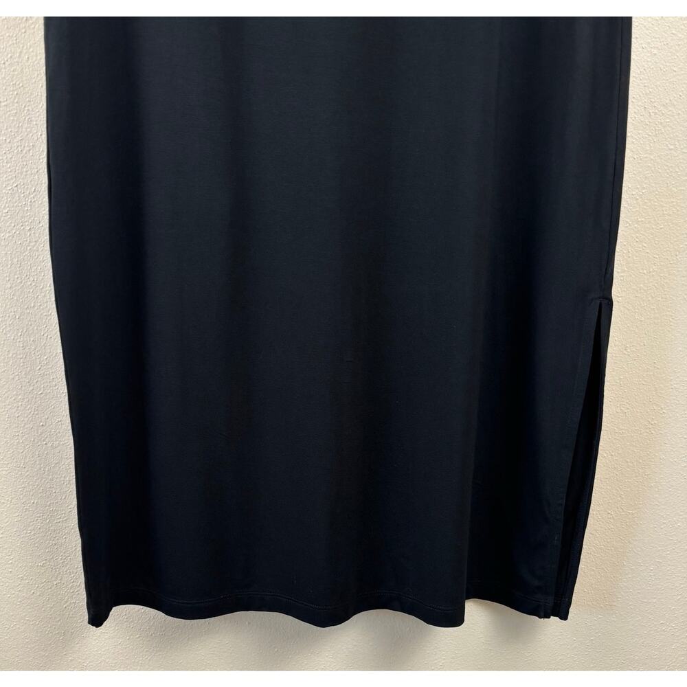 Banana Republic Midi T-Shirt Dress Black Size Small Scoop Neck Stretch - Picture 6 of 12